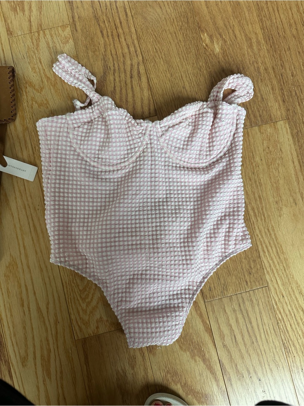 Abercrombie & Fitch Pink Waffle-Texture One-Piece